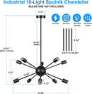 Sputnik Chandeliers 10-Light Modern Pendant Light + Floor Lamp