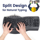 2 Perixx PERIBOARD-512 Wired Split Ergonomic Keyboards Multimedia Keys Palm Res+
