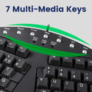 2 Perixx PERIBOARD-512 Wired Split Ergonomic Keyboards Multimedia Keys Palm Res+