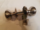 4-Piece Brushed Nickel Egg Oval Handle Knob Door Lock Set