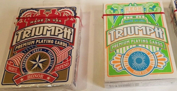 2 Triumph Playing Cards Decks - Reminds me (TRUMP?)- by GPI- Professional Cards