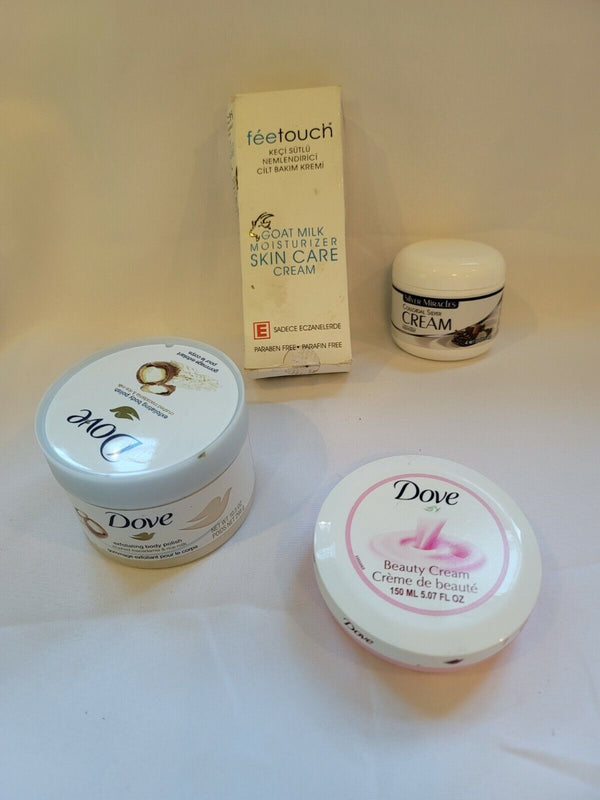 Dove, Exfoliating Body Polish + Beauty Cream  + Goat Milk Skin Care +(4 Items )