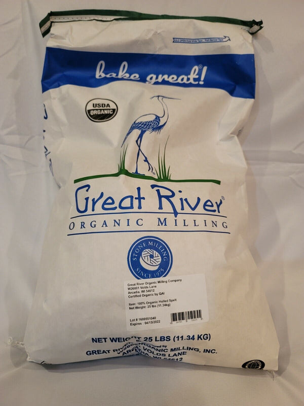 Great River Organic Milling Organic Specialty Hulled Spelt Flour, 25-Pounds