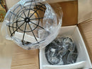 2-Light Black Metal Caged Flush Mount Ceiling Lamp 11 inch Farmhouse