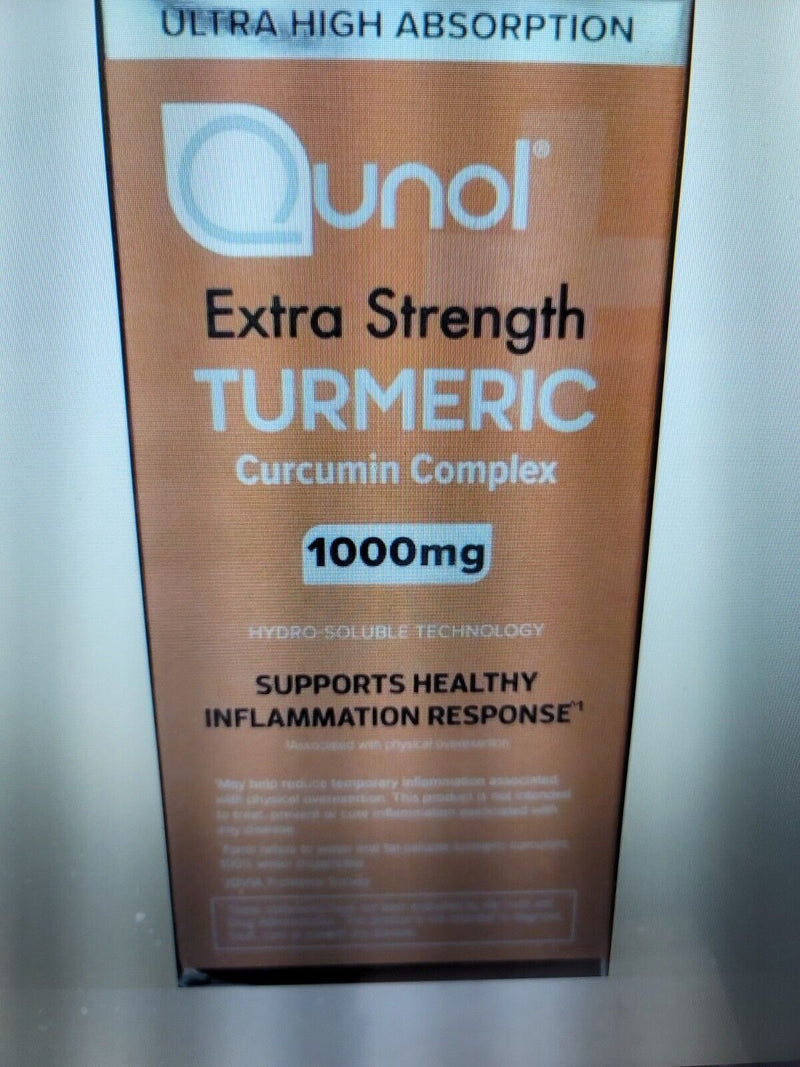 Qunol Extra Strength 1000mg Turmeric Curcumin Complex - 60 Vegetarian Capsules