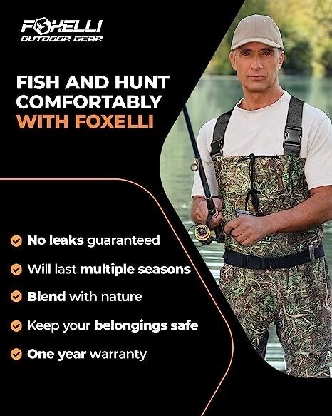 Foxelli Chest Waders Waders for Men & Women with Boots MENS  WOMENS