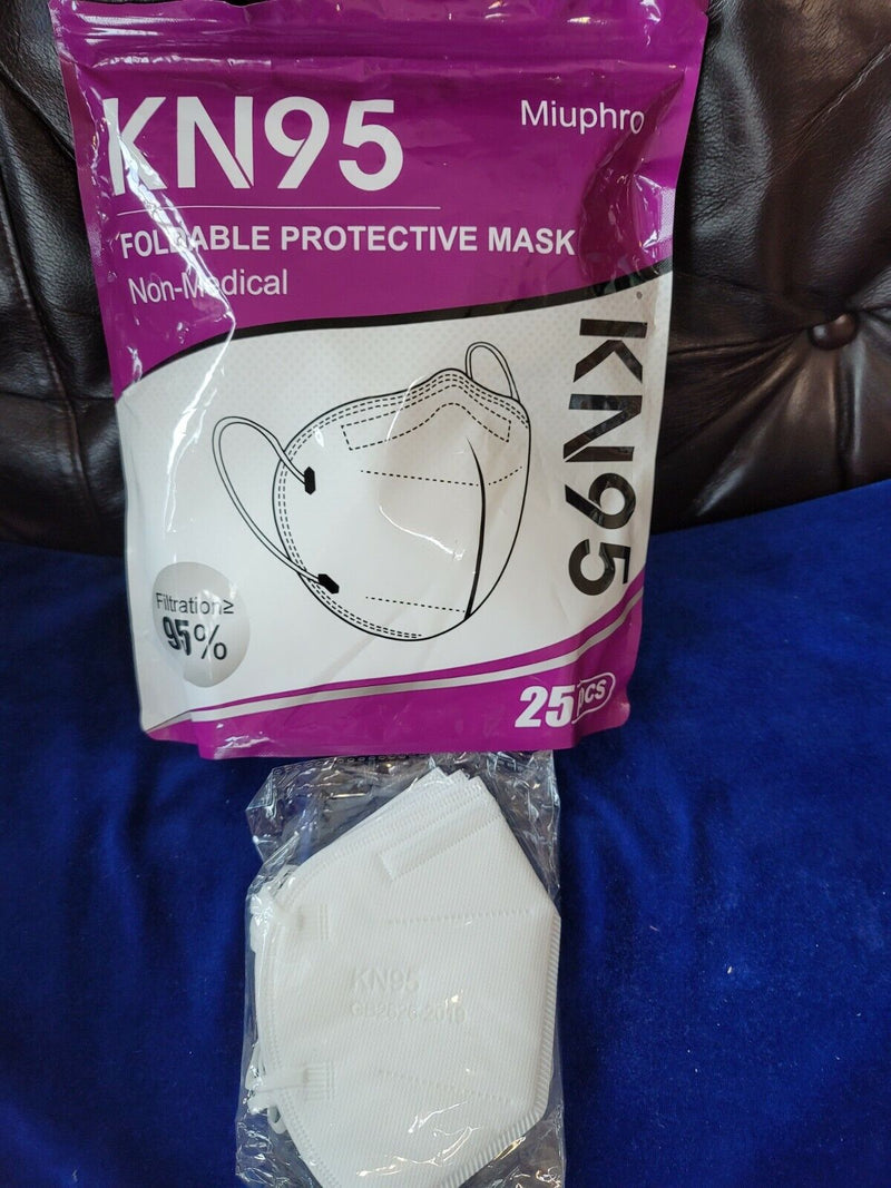 New Miuphro KN95 Foldable Protective Mask 40 Each Filtration 95% 2 packs