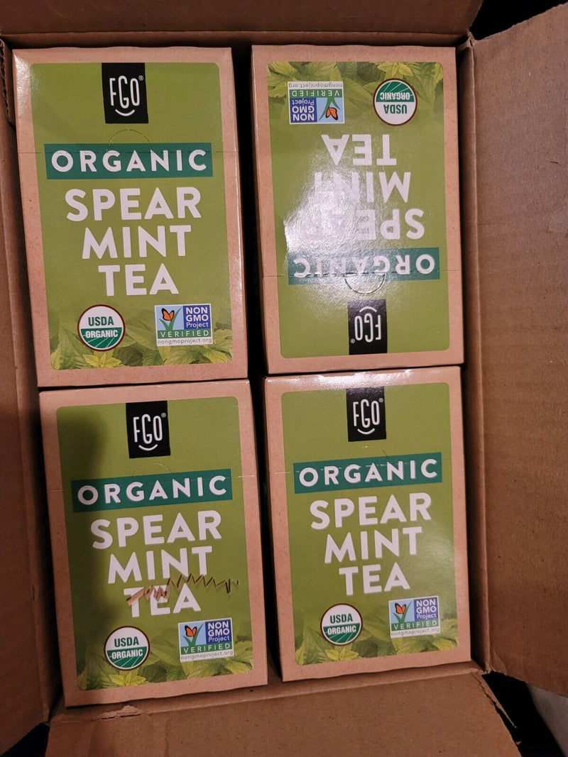 FGO , Spearmint Herbal Tea, Organic Tea Pods, 24 x 4