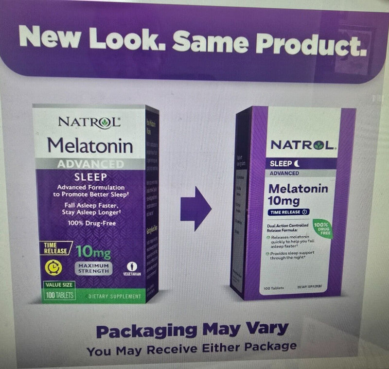 10 PACK Natrol Advanced Melatonin,Sleep, 10 mg, 100 Tablets (1000 tablets total)