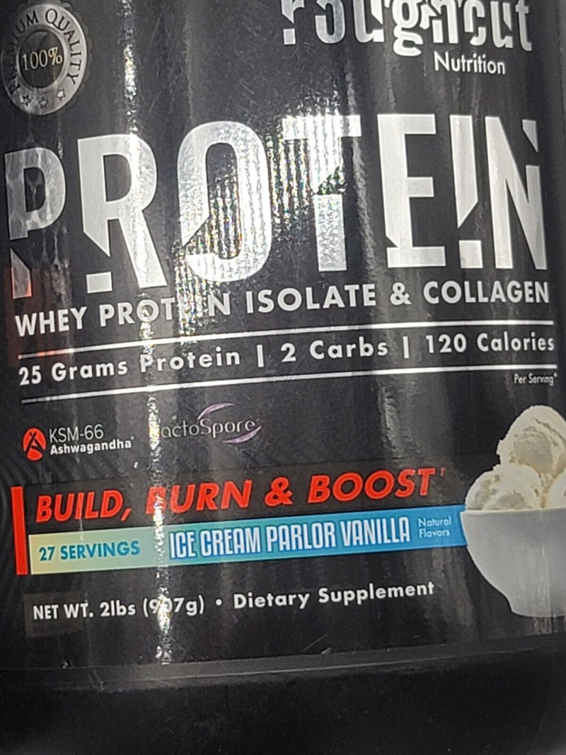 2 Items 1- ROUGHCUT WHEY PROTEIN ISOLATECOLLAGEN25 Grams Protein I 2 Carbs120+++