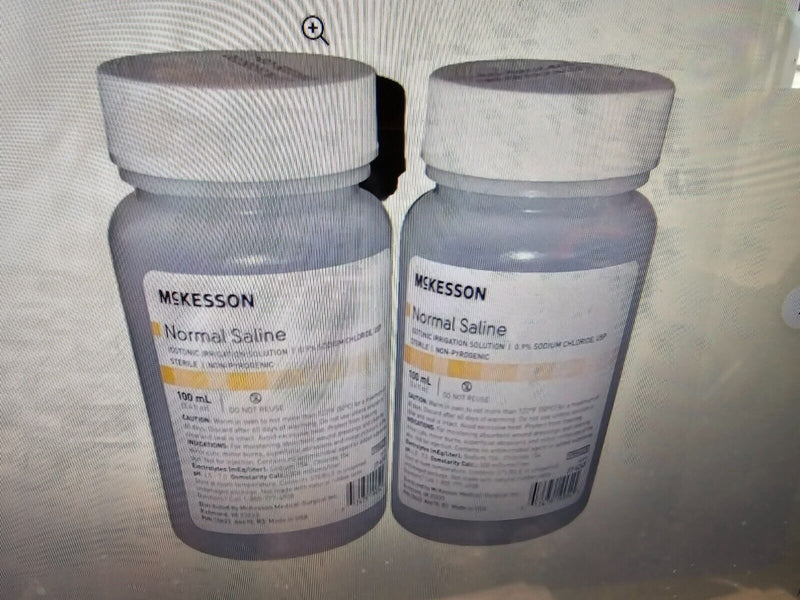 Mckesson, Normal Saline, 100ml, Exp. 04/17/2025 6 Count