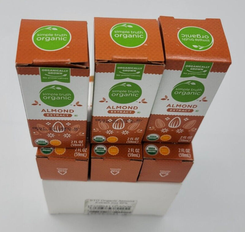 6 Pack Simply Organic Almond Extract Certified Organic 2 oz bottle BB: 2/2024