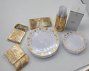 Nervure? 180+PCS White/Gold Easter Dinnerware Plates & Cups Forks spoons Knives