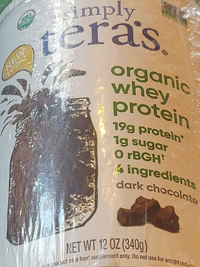 3 items Simply Tera's Pure Whey Protein, 20g Protein, Dark Chocolate, 12 oz ++