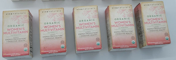 5 Organic Women Multivitamin Iron Energy Digestive Balance Immunity Probiotics