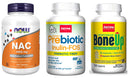 120 caps Jarrow BoneUp + Prebiotic Inulin 47 Servings + NOW NAC 120 Tablets