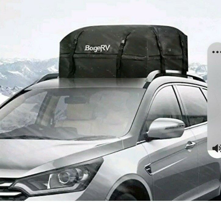 BoughRV  Rooftop Cargo Carrier. Rooftop Storage Luggage Waterproof Gray & Black