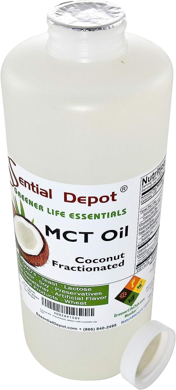 32 OZ PURE PREMIUM MCT OIL 100% COCONUT SOURCED VEGAN NATURAL by Essential Depot