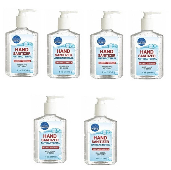 Six Clean Works Fragrance Gel Hand Sanitizer 8 Oz Bottle