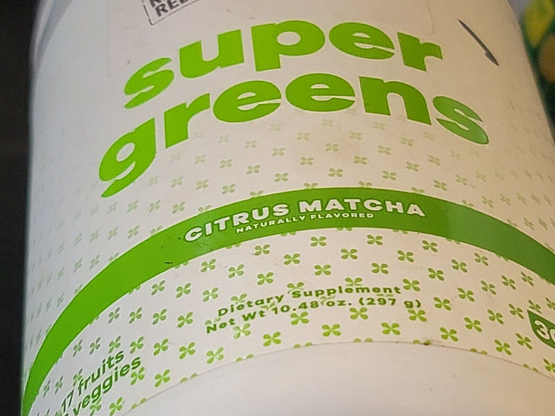 3 Three New Beam Super Greens Powder Be Amazing Citrus Matcha Dietary Supplement