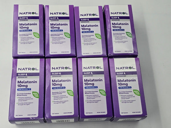 8 PACK Natrol Advanced Melatonin,Sleep, 10 mg, 100 Tablets (800 tablets total)