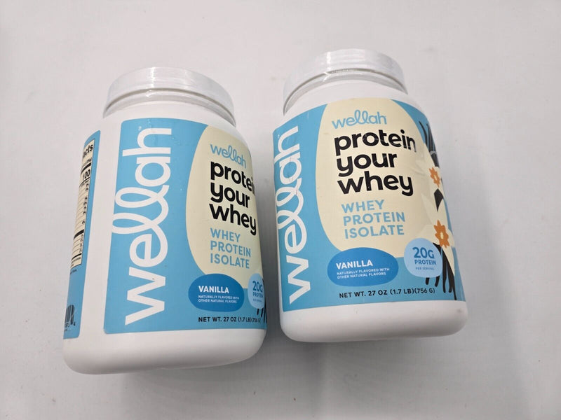 2 (TWO) Wellah Your Whey (30 Servings, Vanilla) - Whey Protein Isolate Protein