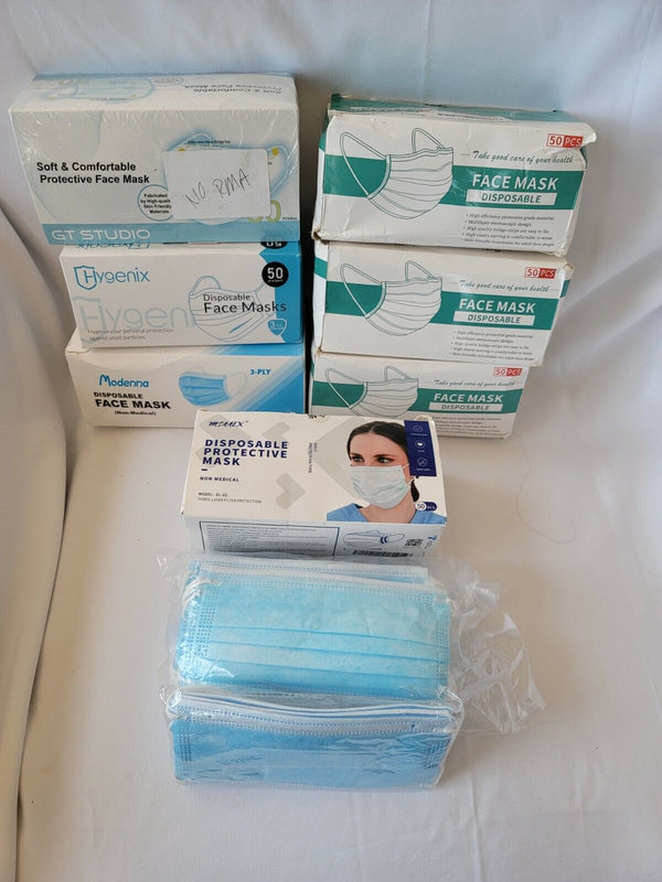 DISPOSABLE Blue MASK 3-ply 400 + Pcs- almost all fully plastic sealed