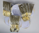 359pcs Nervure 260PCS White & Gold Plastic 8" Plates & 99PCS of Gold Plast/Ware