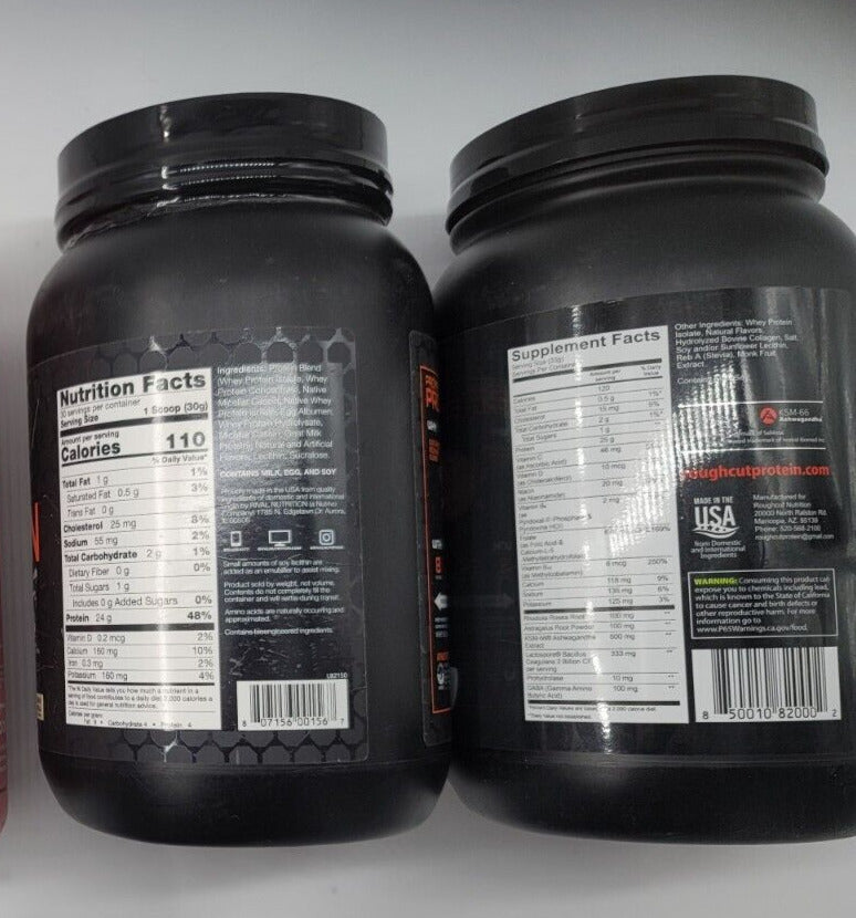 2 Items 1- ROUGHCUT WHEY PROTEIN ISOLATECOLLAGEN25 Grams Protein I 2 Carbs120+++