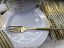 359pcs Nervure 260PCS White & Gold Plastic 8" Plates & 99PCS of Gold Plast/Ware