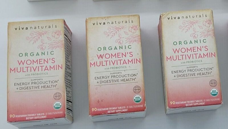 3 Organic Women Multivitamin Iron Energy Digestive Balance Immunity Probiotics