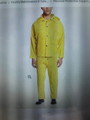 2 Large Onguard Outfits- Jacket Bib Overall Hood Yellow Protective Clothing Rain