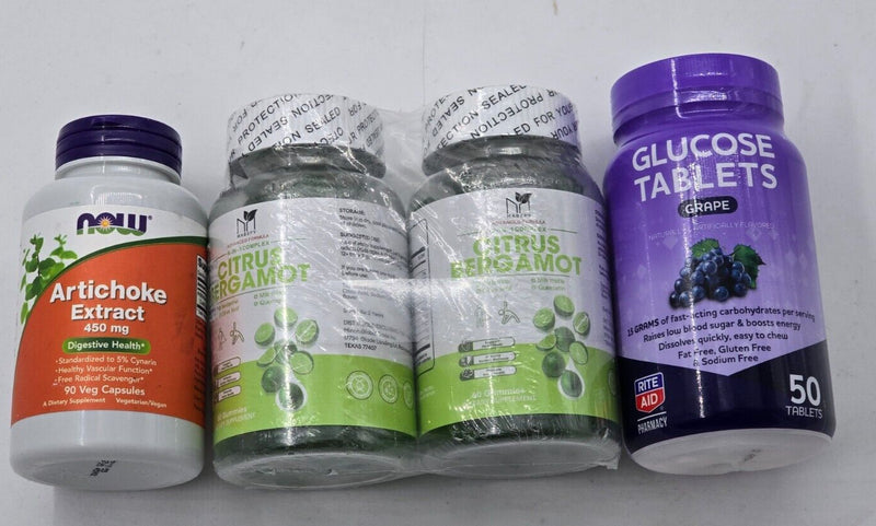 Rite Aid Glucose Tablets, + NOW FOODS Artichoke Extract +Citrus Bergamot Gummies