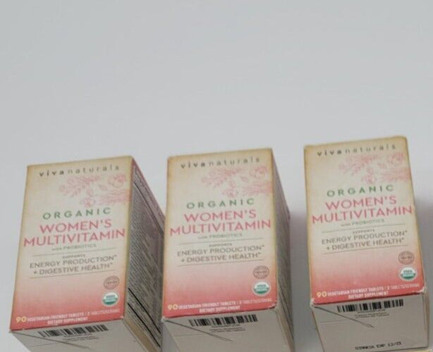 3 Organic Women Multivitamin Iron Energy Digestive Balance Immunity Probiotics