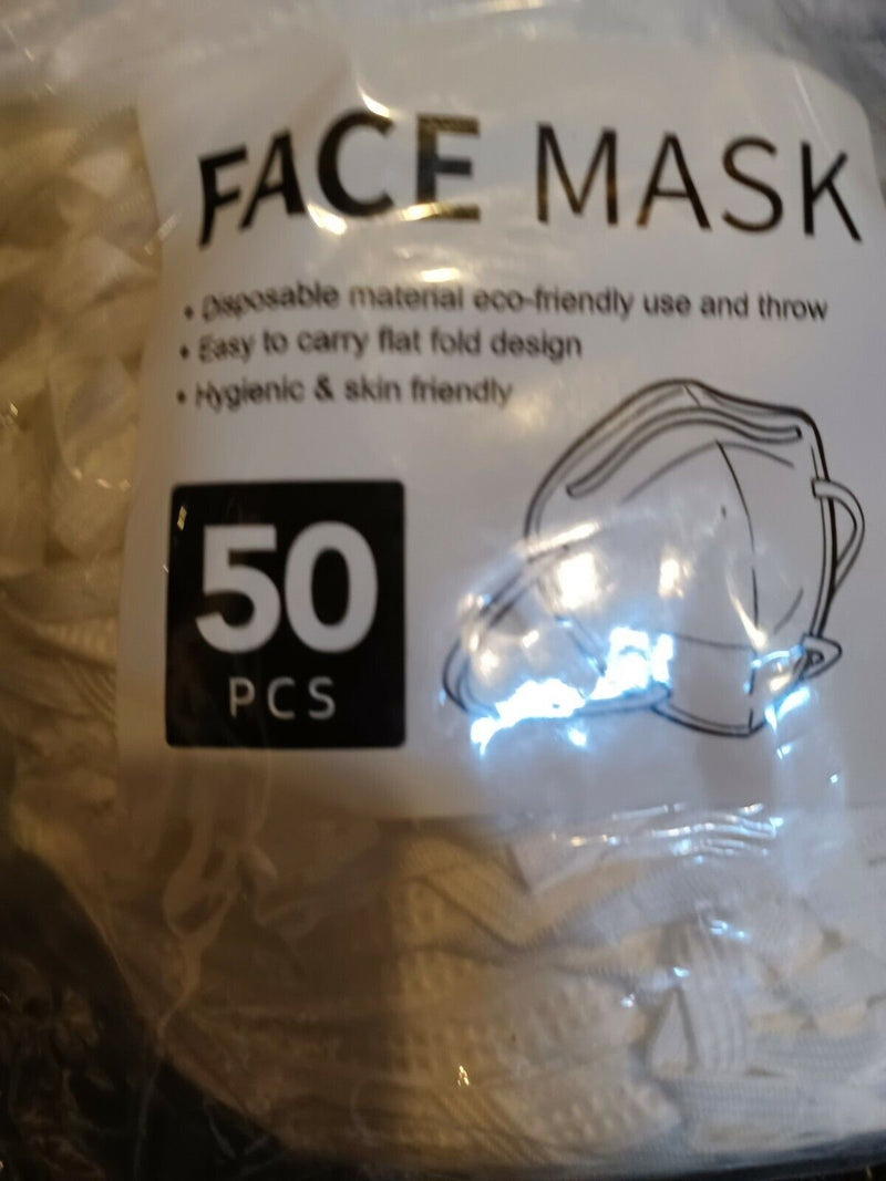 100 Pcs White Protective Face Masks 50 Children plus 50 unopened adult