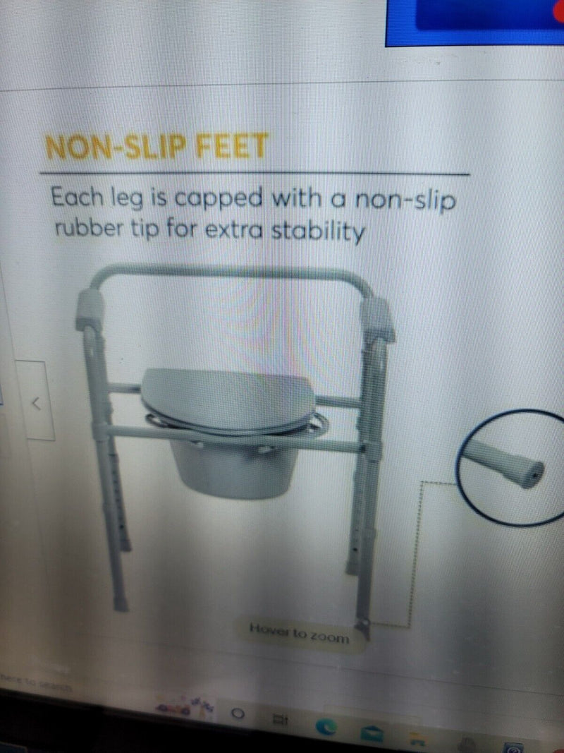 Two Medline Steel 3-in-1 Bedside Commodes, Portable Toilet Damaged Boxing&1 seat