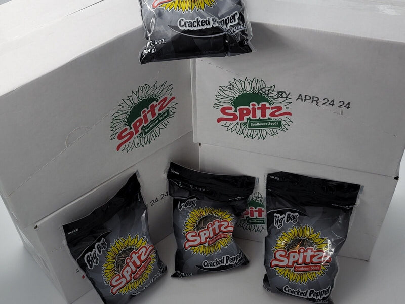 4 Boxes Sunflower Seeds Cracked Pepper 6 Oz - Pack of 9 x 4 Boxes 36 total