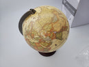 Annova Antique Globe 10" Diameter Metal Arc and Wood Base, Vintage Decorative
