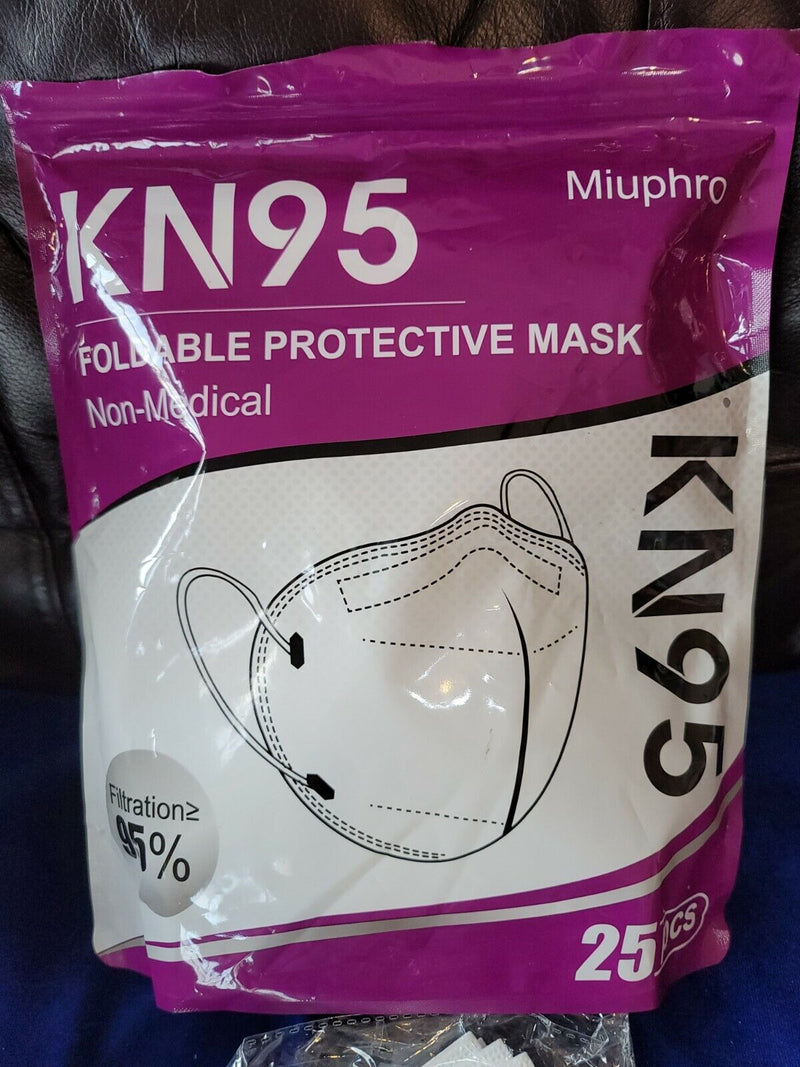 New Miuphro KN95 Foldable Protective Mask 40 Each Filtration 95% 2 packs