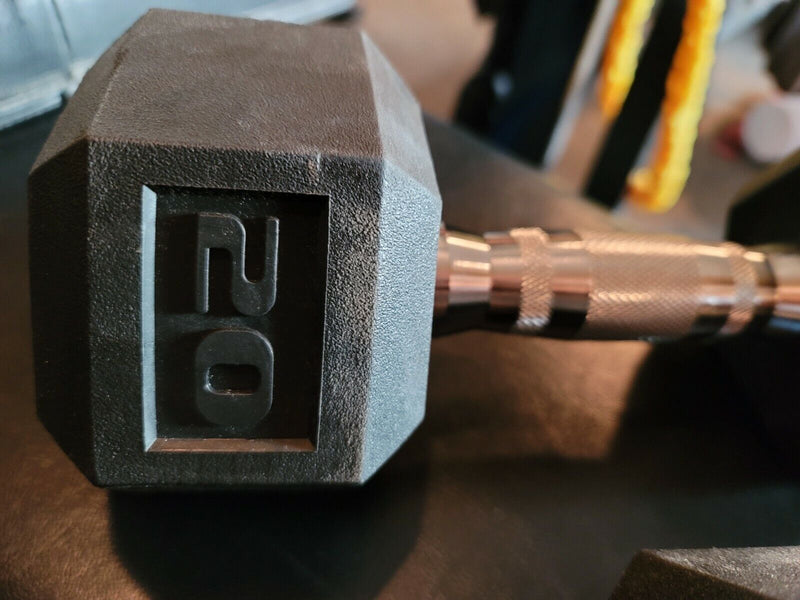 NEW 20 Lbs Dumbbells Rubber Coated Hex Pair -TOTAL 40lbs