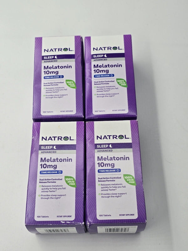 4 PACK Natrol Advanced Melatonin,Sleep, 10 mg, 100 Tablets (400 tablets total)