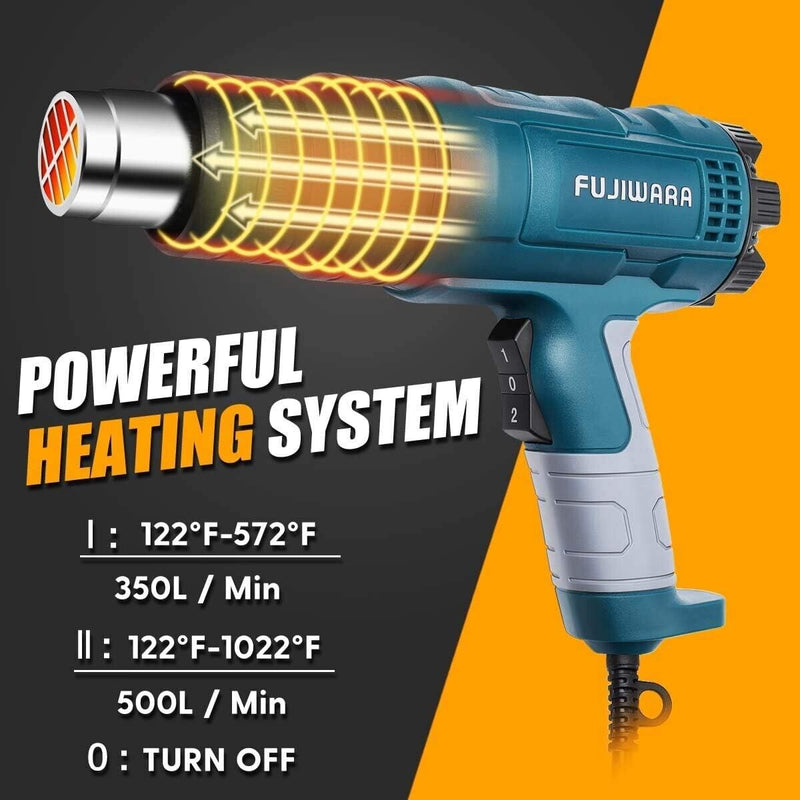 Heat Gun Kit 2000W with Dual-Temperature 5 Nozzles,Hot Air Gun 122ᵒF-1022ᵒF...