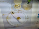 359pcs Nervure 260PCS White & Gold Plastic 8" Plates & 99PCS of Gold Plast/Ware
