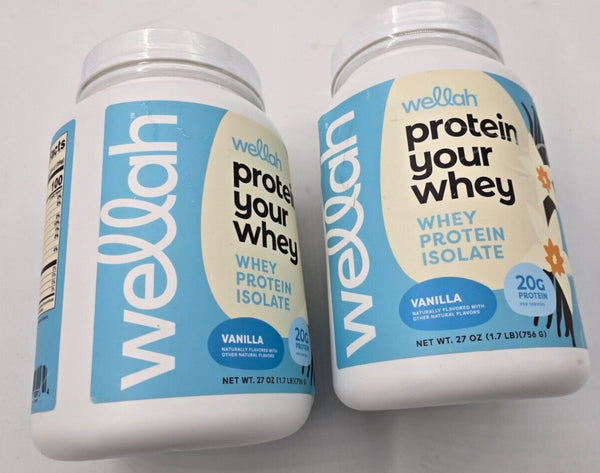 2 (TWO) Wellah Your Whey (30 Servings, Vanilla) - Whey Protein Isolate Protein