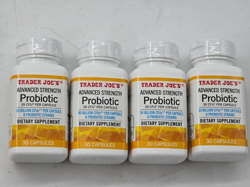 4 bottles Trader Joe's Advanced Strength Probiotic 30 Capsules In Bottle x4