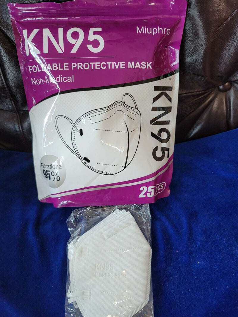 New Miuphro KN95 Foldable Protective Mask 40 Each Filtration 95% 2 packs