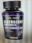 3 Bottles Eco-Taste Elderberry w Vitamin C + Zinc Immune Support 600 Caps