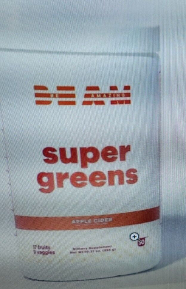 4(Four) New Beam Super Greens Powder Be Amazing Apple Cider Dietary Supplement