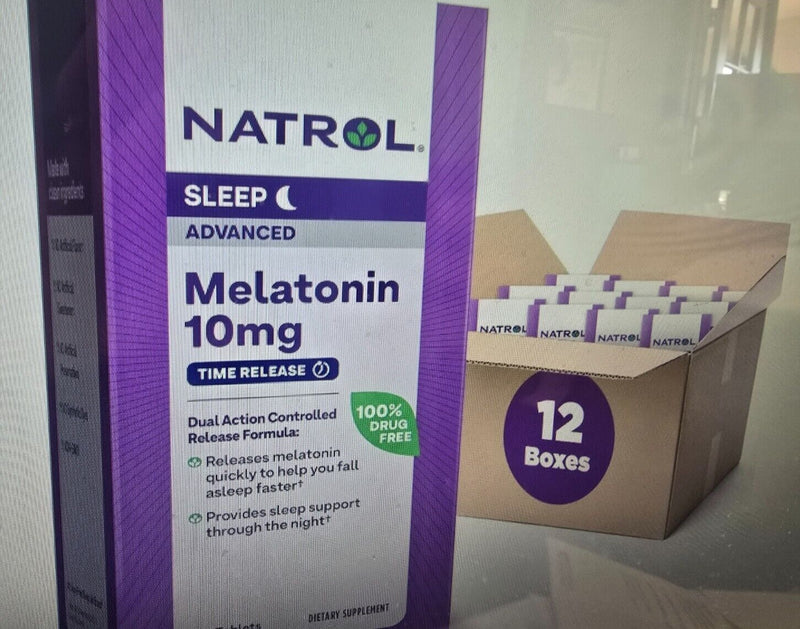 12 PACK Natrol Advanced Melatonin,Sleep, 10 mg, 100 Tablets (1200 tablets total)