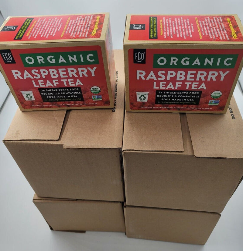 4 Cases (16 Boxes X 24 pods ) Red Raspberry Leaf Herb -Organic -Cut and Sifted